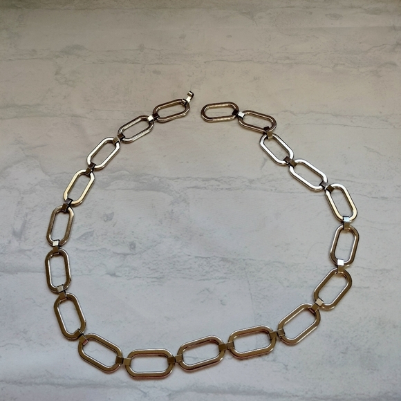 Women's Link Chain Belt Silver tone Adjustable Closure Preppy Sz 34.5" Unbranded - Picture 6 of 8